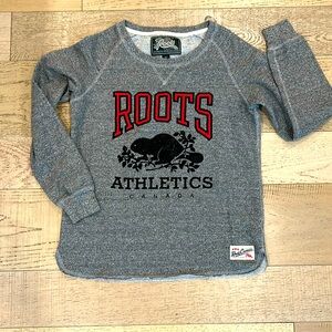 Grey speckled Roots sweatshirt, size small